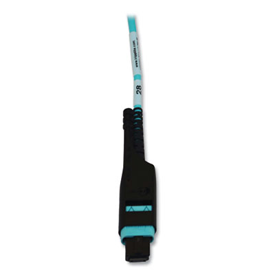 Tripp Lite 2U Preloaded Multimode Fiber Cable Panel, (32) MTP/MPO (F) to (128) LC Duplex (F), 9.8 ft, Aqua, Ships in 7-10 Business Days (N48M32M8L403)