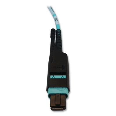 Tripp Lite 3U Preloaded Multimode Fiber Cable Panel, (48) MTP/MPO (F) to (192) LC Duplex (F), 16.4 ft, Aqua, Ships in 7-10 Bus Days (N48M48M8L405)