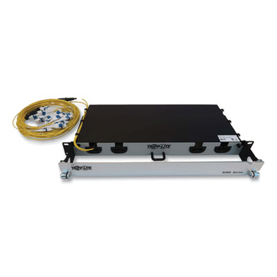 Tripp Lite 1U Preloaded Singlemode Fiber Cable Panel, (12) LC Duplex (M) to (12) LC Duplex (M), 32.8 ft, YW, Ships in 7-10 Bus Days (N48S2L24L10)