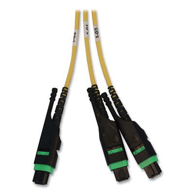 Tripp Lite 1U Preloaded Singlemode Fiber Cable Panel, (3) MTP/MPO (F) to (3) MTP/MPO (F), 65.6 ft, Yellow, Ships in 7-10 Business Days (N48S2M3X8M20)