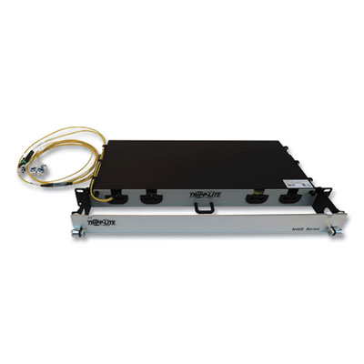 Tripp Lite 1U Preloaded Singlemode Fiber Cable Panel, MTP/MPO (F) to (4) LC Duplex (M), 65.6 ft, Yellow, Ships in 7-10 Business Days (N48S2M8L420)