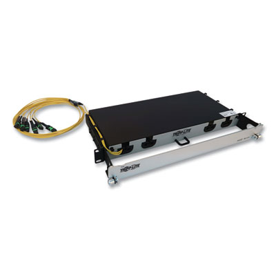 Tripp Lite 1U Preloaded Singlemode Fiber Cable Panel, (3) MTP/MPO (F) to (3) MTP/MPO (F), 32.8 ft, Yellow, Ships in 7-10 Business Days (N48S4M3X8M10)