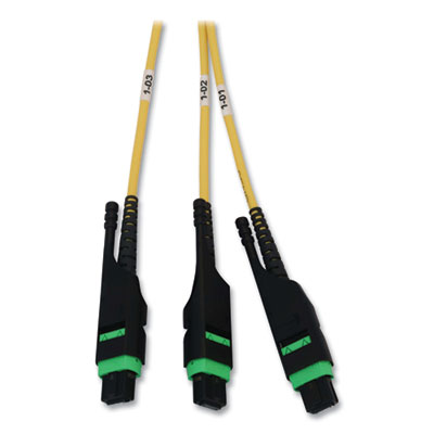 Tripp Lite 1U Preloaded Singlemode Fiber Cable Panel, (3) MTP/MPO (F) to (3) MTP/MPO (F), 32.8 ft, Yellow, Ships in 7-10 Business Days (N48S4M3X8M10)