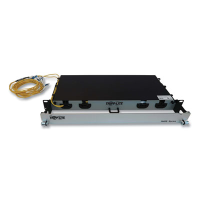 Tripp Lite 1U Preloaded Singlemode Fiber Cable Panel, (4) LC Duplex (M) to (4) LC Duplex (M), 32.8 ft, Yellow, Ships in 7-10 Bus Days (N48S6L8L10)