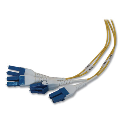 Tripp Lite 1U Preloaded Singlemode Fiber Cable Panel, (4) LC Duplex (M) to (4) LC Duplex (M), 32.8 ft, Yellow, Ships in 7-10 Bus Days (N48S6L8L10)