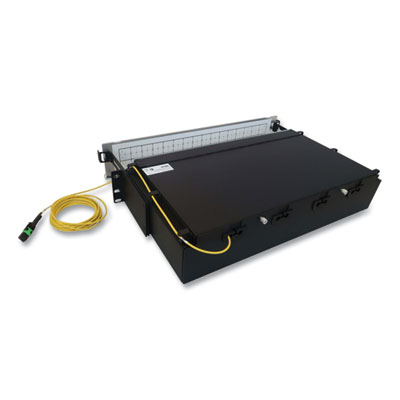 Tripp Lite 2U Preloaded Singlemode Fiber Cable Panel, (32) MTP/MPO (F) to (128) LC Duplex (F), 9.8 ft, YW, Ships in 7-10 Bus Days (N48S32M8L403)