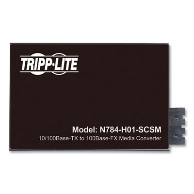 Tripp Lite 10/100 Mbps Ethernet Singlemode Hardened Copper to Fiber Media Converter, Black, Ships in 7-10 Business Days (N784H01SCSM)