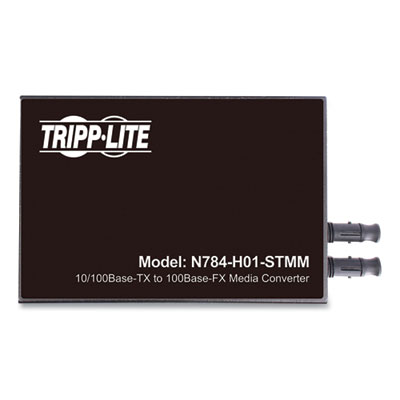 Tripp Lite RJ45 to ST Hardened Copper to Fiber Media Converter, Black, Ships in 7-10 Business Days (N784H01STMM)
