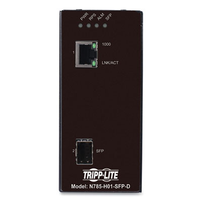 Tripp Lite Hardened Gigabit Fiber to Ethernet Media Converter with DC Power, Black, Ships in 7-10 Business Days (N785H01SFPD)