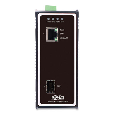 Tripp Lite Industrial Gigabit Fiber to Ethernet Media Converter, Black, Ships in 7-10 Business Days (N785I01SFPD)