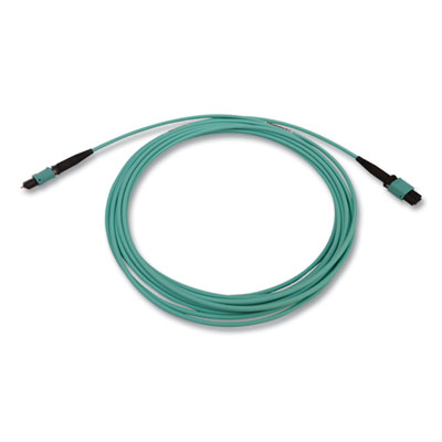 Tripp Lite OM3-Rated Fiber Optic Cable, 12-Strand MTP/MPO (M) to 12-Strand MTP/MPO (F), 16.4 ft, Aqua, Ships in 7-10 Business Days (N842B05M12MF)