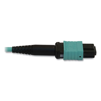 Tripp Lite OM3-Rated Fiber Optic Cable, 12-Strand MTP/MPO (M) to 12-Strand MTP/MPO (F), 32.8 ft, Aqua, Ships in 7-10 Business Days (N842B10M12MF)