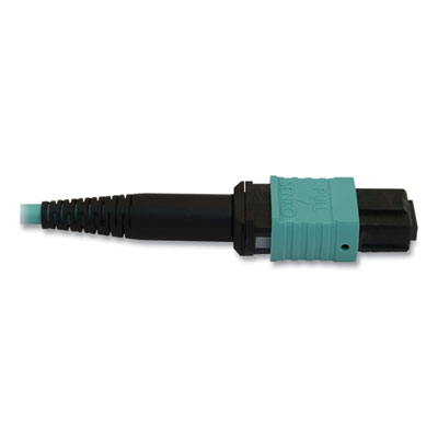 Tripp Lite OM3-Rated Fiber Optic Cable, 12-Strand MTP/MPO (F) to 12-Strand MTP/MPO (F), 9.8 ft, Aqua, Ships in 7-10 Business Days (N844B03M12P)