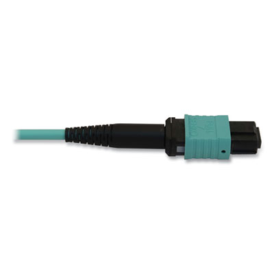 Tripp Lite OM3-Rated 12-Strand to LC Duplex Fiber Optic Cable, 3.3 ft, Aqua, Ships in 7-10 Business Days (N844X01M8LP)