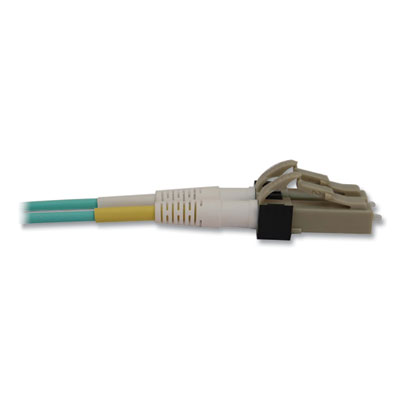 Tripp Lite OM3-Rated 12-Strand to LC Duplex Fiber Optic Cable, 3.3 ft, Aqua, Ships in 7-10 Business Days (N844X01M8LP)