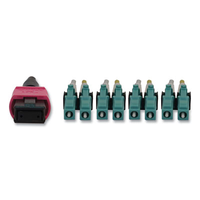 Tripp Lite OM4-Rated 12-Strand to LC Duplex Fiber Optic Cable, 16.4 ft, Magenta, Ships in 7-10 Business Days (N845X05M8LMG)