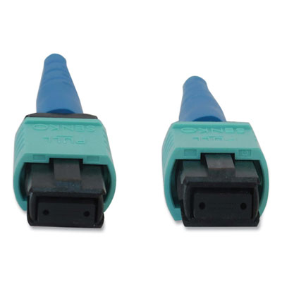 Tripp Lite OM3-Rated Fiber Optic Cable, 24-Strand MTP/MPO (F) to 24-Strand MTP/MPO (F), 3.3 ft, Aqua, Ships in 7-10 Business Days (N846B01M24P)