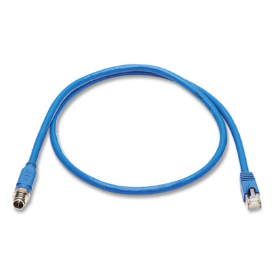 Tripp Lite Shielded M12 X-Code to RJ45 CAT6a Ethernet Cable, 3.3 ft, Blue, Ships in 7-10 Business Days (NM126A201MBL)
