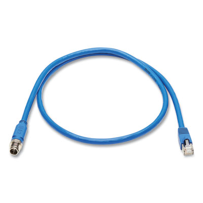 Tripp Lite Shielded M12 X-Code to RJ45 CAT6a Ethernet Cable, 6.6 ft, Blue, Ships in 7-10 Business Days (NM126A202MBL)