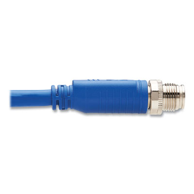 Tripp Lite Shielded M12 X-Code to RJ45 CAT6a Ethernet Cable, 6.6 ft, Blue, Ships in 7-10 Business Days (NM126A202MBL)
