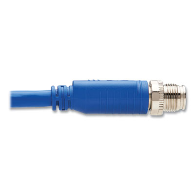 Tripp Lite Shielded M12 X-Code CAT6a Right-Angle Ethernet Cable, 3.3 ft, Blue, Ships in 7-10 Business Days (NM126A301MBL)