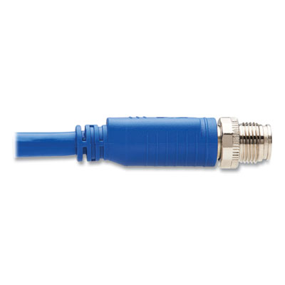 Tripp Lite Shielded M12 X-Code CAT6a Right-Angle Ethernet Cable, 9.8 ft, Blue, Ships in 7-10 Business Days (NM126A303MBL)