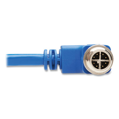 Tripp Lite M12 X-Code CAT6 Right-Angle Ethernet Cable, 3.3 ft, Blue, Ships in 7-10 Business Days (NM1260301MBL)