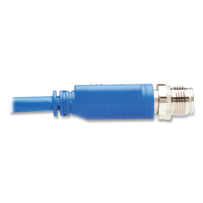 Tripp Lite M12 X-Code CAT6 Right-Angle Ethernet Cable, 6.6 ft, Blue, Ships in 7-10 Business Days (NM1260302MBL)
