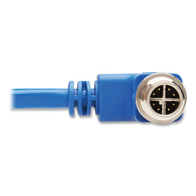 Tripp Lite M12 X-Code to RJ45 CAT6 Right-Angle Ethernet Cable, 16.4 ft, Blue, Ships in 7-10 Business Days (NM1260405MBL)