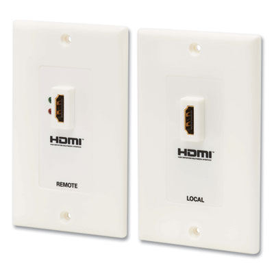 Tripp Lite HDMI Over Dual CAT5/CAT6 Extender Wall Plate Kit w/Transmitter and Receiver, Range Up to 150 ft, WH, Ships in 7-10 Bus Days (TRPP167000)