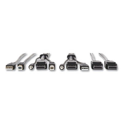 Tripp Lite 3.5 mm/DisplayPort/USB Three-in-One KVM Cable Kit, 10 ft, Black, Ships in 7-10 Business Days (TRPP783010DPU)