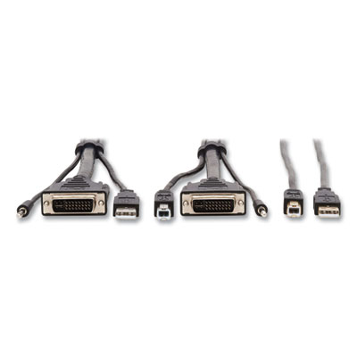 Tripp Lite DVI KVM Cable Kit, 6 ft, Black, Ships in 7-10 Business Days (TRPP784006U)
