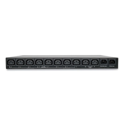 Tripp Lite 10-Outlet 2.4kW Single-Phase Local Metered Automatic Transfer Switch PDU, 12 ft Cord, Black, Ships in 7-10 Business Days (PDUMH15HVAT)