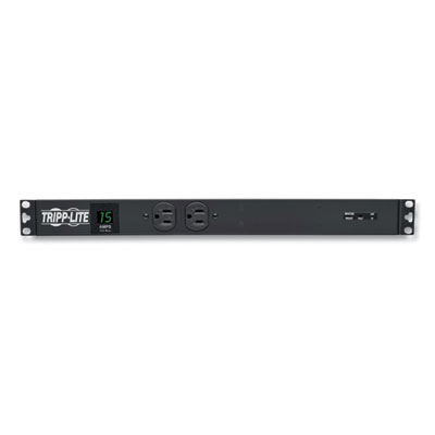 Tripp Lite 14-Outlet 1.5kW Single-Phase Local Metered PDU + Isobar Cord, 15 ft Cord, Black, Ships in 7-10 Business Days (PDUMH15ISO)