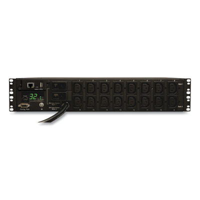 Tripp Lite 16-Outlet 7.4kW Single-Phase Switched PDU, 12 ft Cord, Black, Ships in 7-10 Business Days (PDUMH32HVNET)