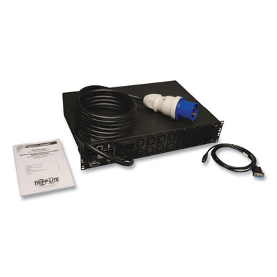 Tripp Lite 16-Outlet 7.4kW Single-Phase Switched PDU, 12 ft Cord, Black, Ships in 7-10 Business Days (PDUMH32HVNET)