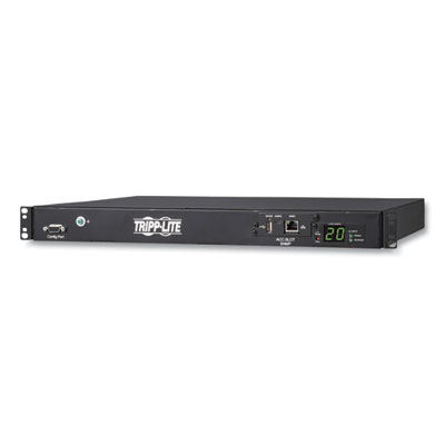 Tripp Lite One-Outlet 3.8kW Single-Phase Monitored Automatic Transfer Switch PDU, 10 ft Cord, Black, Ships in 7-10 Business Days (PDUMNH20HVAT)