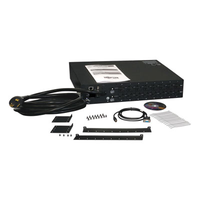 Tripp Lite 16-Outlet 2.9kW Single-Phase Monitored PDU, 10 ft Cord, Black, Ships in 7-10 Business Days (PDUMNH30)