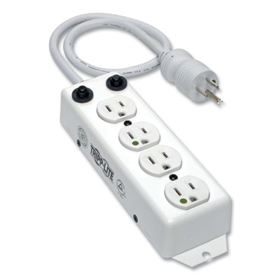 Tripp Lite Four-Outlet 1,800W Medical-Grade Power Strip for Patient-Care Vicinity, 7 ft Cord, White, Ships in 7-10 Business Days (PS407HGOEM)