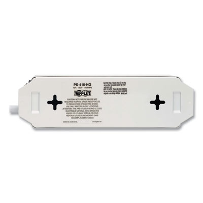 Tripp Lite Four-Outlet 1,800W Medical-Grade Power Strip, 15 ft Cord, White, Ships in 7-10 Business Days (PS415HG)