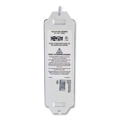 Tripp Lite 4-Outlet 1,800W Medical-Grade Power Strip w/ Right-Angle Cord, Patient-Care Vicinity, 15ft Cord, WH, Ships in 7-10 Bus Days (PS415HGOEMRA)
