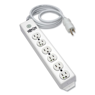 Tripp Lite Six-Outlet 1,800W Medical-Grade Power Strip, 1.5 ft Cord, White, Ships in 7-10 Business Days (PS602HG)