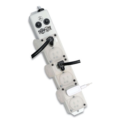 Tripp Lite Six-Outlet 1,800W Medical-Grade Power Strip for Patient-Care Vicinity, 15 ft Cord, White, Ships in 7-10 Business Days (PS615HGOEMRA)