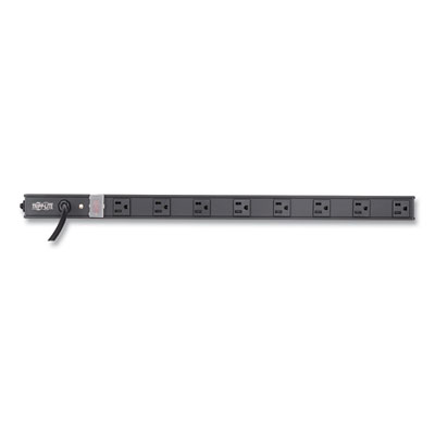 Tripp Lite Eight-Outlet 1,800W Vertical Power Strip, 15 ft Cord, Black, Ships in 7-10 Business Days (PS2408B)