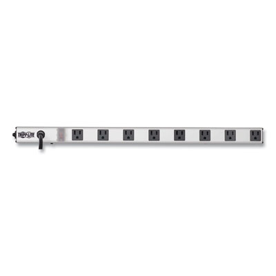 Tripp Lite Eight-Outlet 1,800W Right-Angle Outlet Vertical Power Strip, 15 ft Cord, Silver, Ships in 7-10 Business Days (PS2408RA)