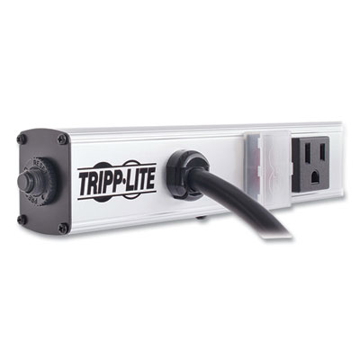 Tripp Lite Eight-Outlet 1,800W Right-Angle Outlet Vertical Power Strip, 15 ft Cord, Silver, Ships in 7-10 Business Days (PS2408RA)