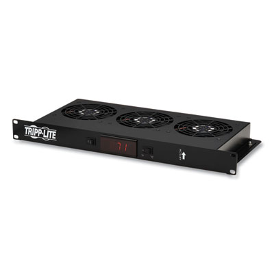 Tripp Lite Blanking Panel with Temperature Sensor and High-Performance Fans, 1U, Black, Ships in 7-10 Business Days (SRFAN1UTEMP)