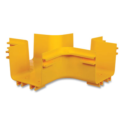 Tripp Lite Toolless Horizontal Four-Way Junction for Fiber Routing System, 5", Yellow, Ships in 7-10 Business Days (SRFC5JUNT4)