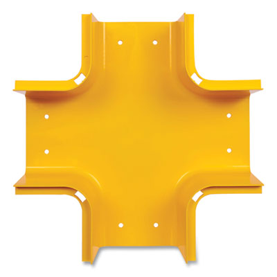 Tripp Lite Toolless Horizontal Four-Way Junction for Fiber Routing System, 5", Yellow, Ships in 7-10 Business Days (SRFC5JUNT4)