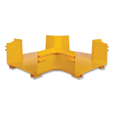 Tripp Lite Toolless Horizontal Four-Way Junction for Fiber Routing System, 10", Yellow, Ships in 7-10 Business Days (SRFC10JUNT4)